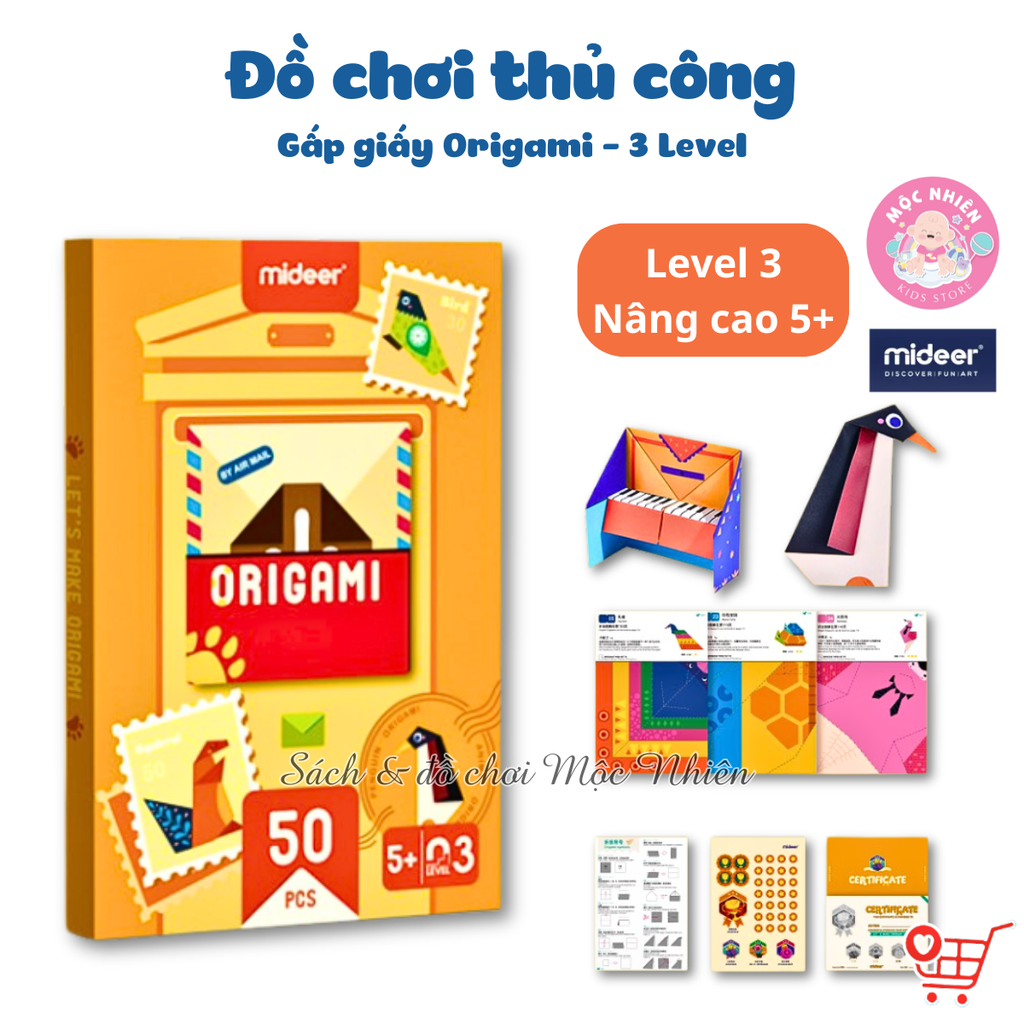 Đồ Chơi Gấp Giấy Thủ Công Origami Mideer - Cho Bé Từ 3 Tuổi Luyện Tay Khéo Léo