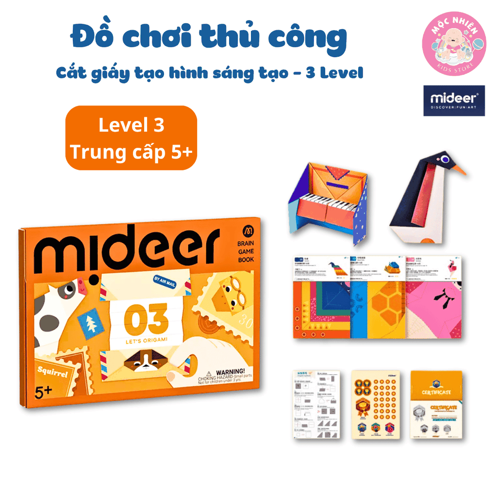 Đồ Chơi Gấp Giấy Thủ Công Origami Mideer - Cho Bé Từ 3 Tuổi Luyện Tay Khéo Léo