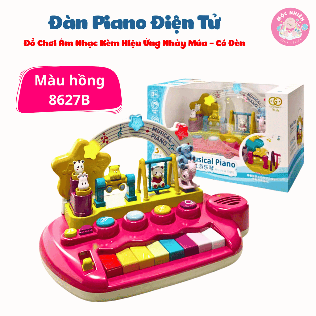 Đồ chơi âm nhạc cho bé kèm đàn piano điện tử có hiệu ứng động vật nhảy múa Goodway Musical Piano