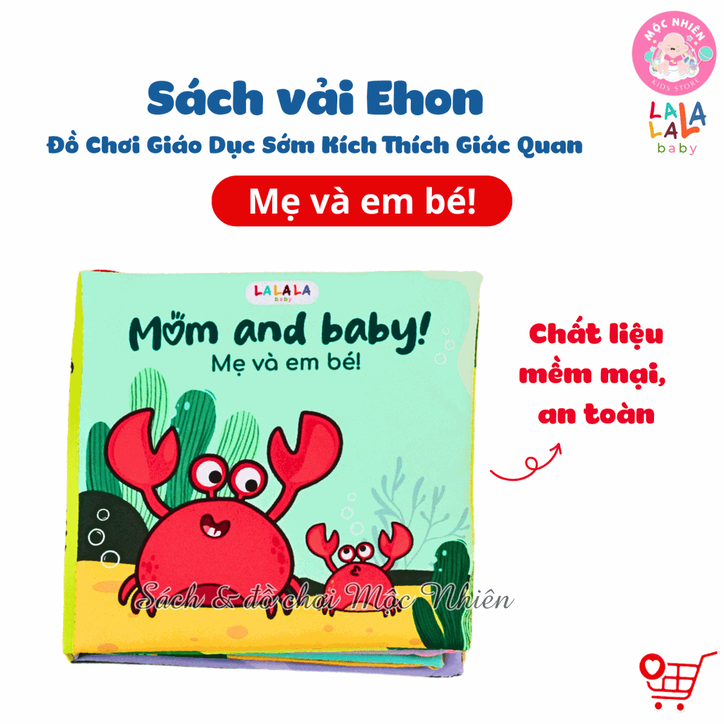Sách vải Lalalababy ehon tương tác kích thích đa giác quan cho bé sơ sinh