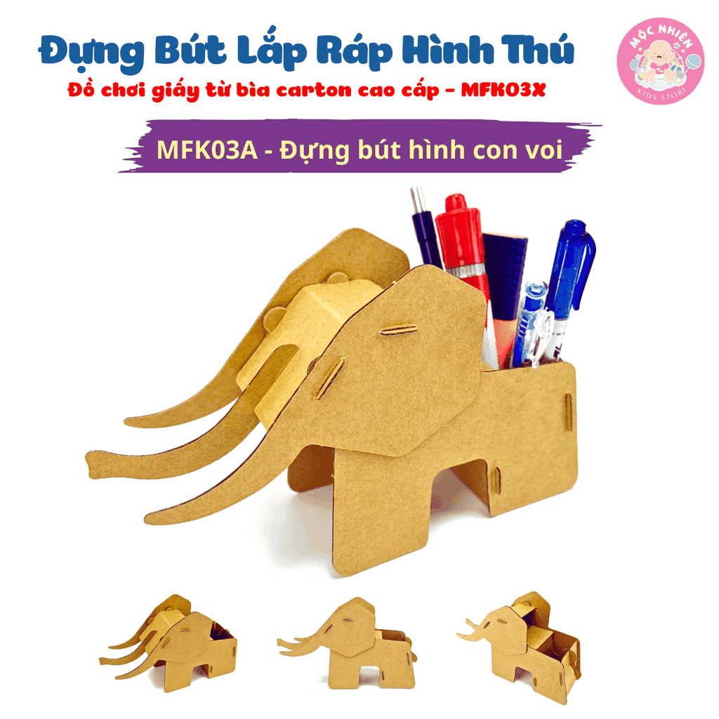 Đồ chơi giấy từ bìa carton cao cấp - Hộp bút để bàn giấy carton (Nhiều mẫu) - Hộp đựng bút Magix