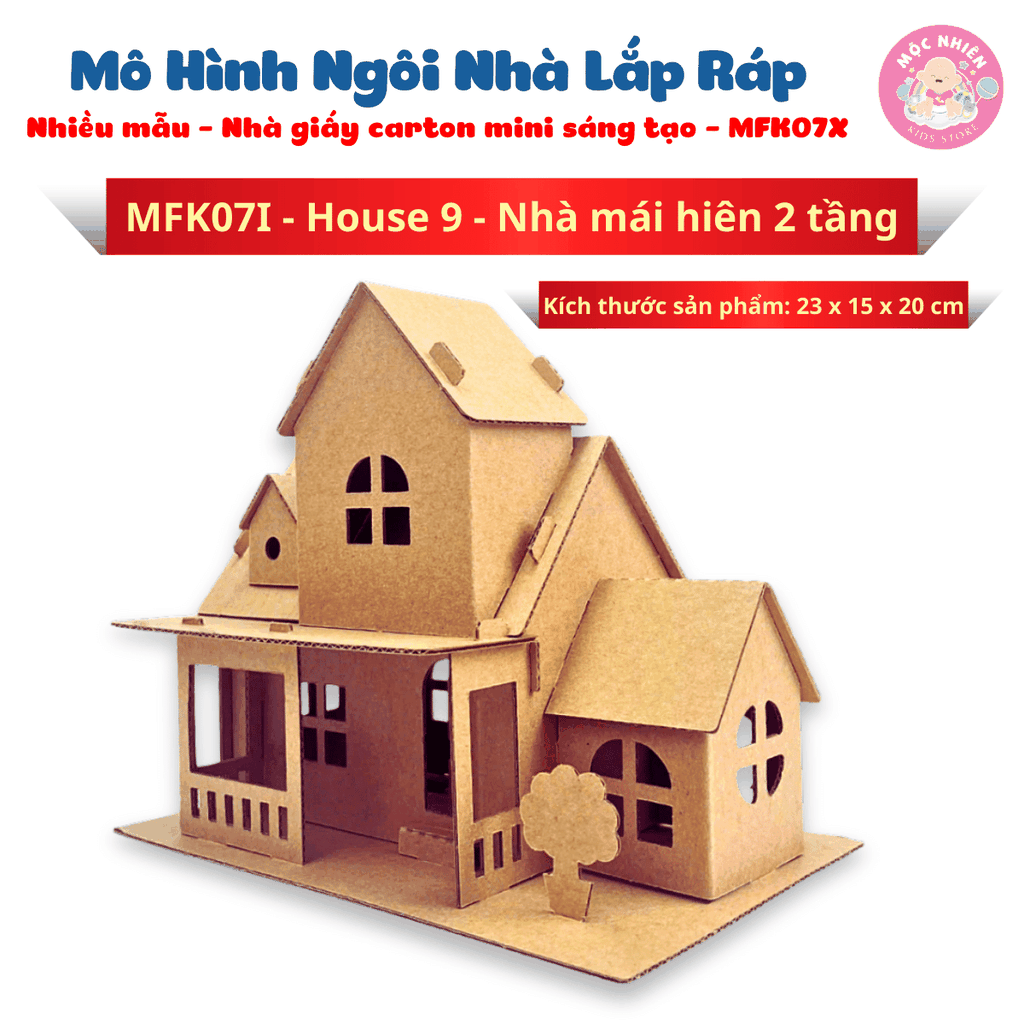 Đồ chơi giấy từ bìa carton cao cấp - Mô hình ngôi nhà lắp ráp Nhà giấy carton mini sáng tạo (Nhiều mẫu) - Magix
