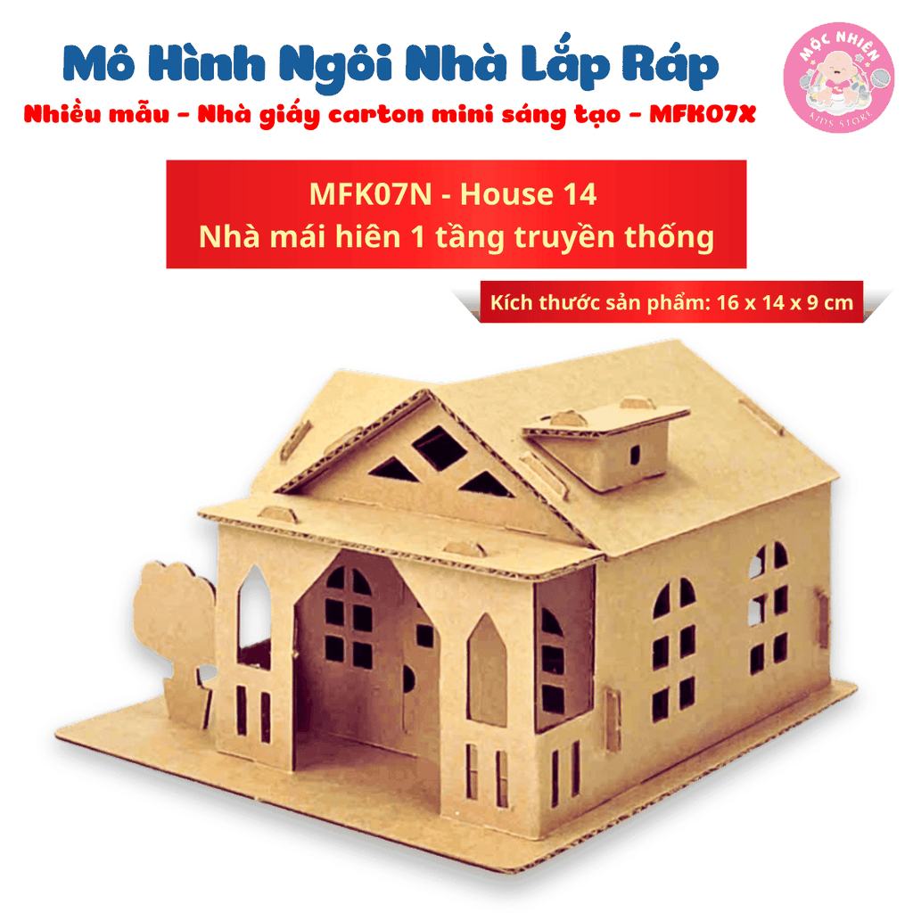 Đồ chơi giấy từ bìa carton cao cấp - Mô hình ngôi nhà lắp ráp Nhà giấy carton mini sáng tạo (Nhiều mẫu) - Magix