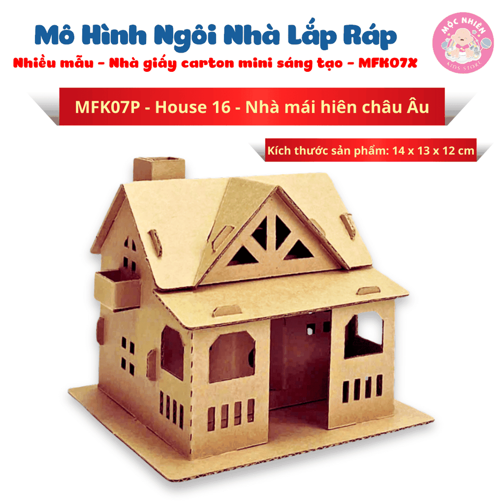Đồ chơi giấy từ bìa carton cao cấp - Mô hình ngôi nhà lắp ráp Nhà giấy carton mini sáng tạo (Nhiều mẫu) - Magix