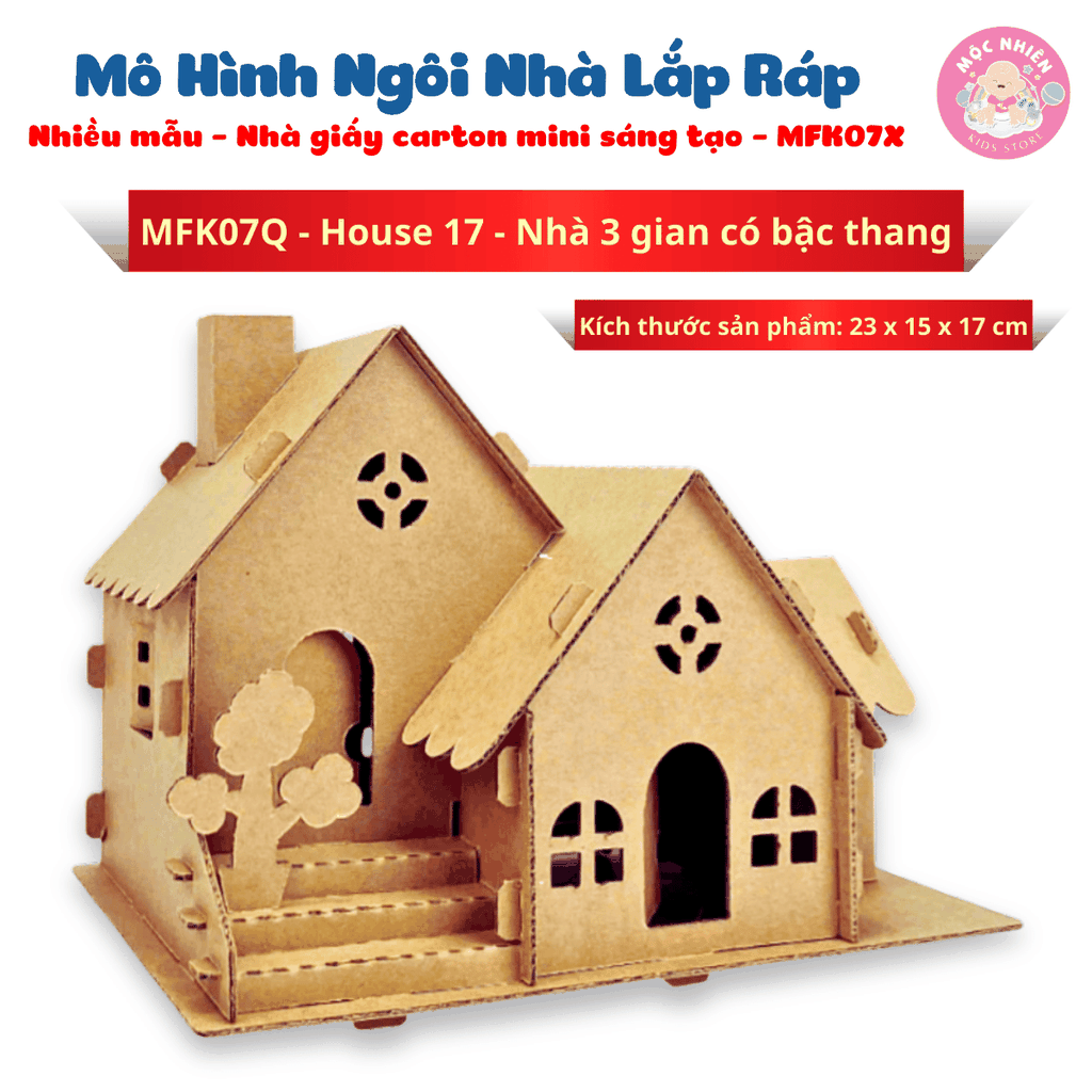 Đồ chơi giấy từ bìa carton cao cấp - Mô hình ngôi nhà lắp ráp Nhà giấy carton mini sáng tạo (Nhiều mẫu) - Magix