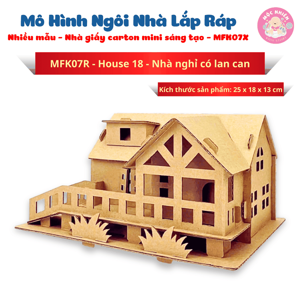 Đồ chơi giấy từ bìa carton cao cấp - Mô hình ngôi nhà lắp ráp Nhà giấy carton mini sáng tạo (Nhiều mẫu) - Magix