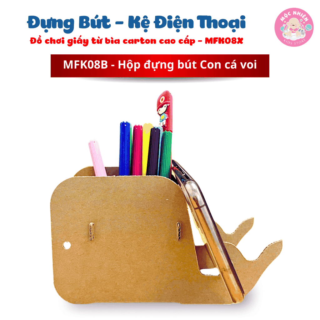 Đồ chơi giấy từ bìa carton cao cấp - Hộp đựng bút và kệ điện thoại - Nhiều mẫu - Hộp đựng bút để bàn hình thú Magix