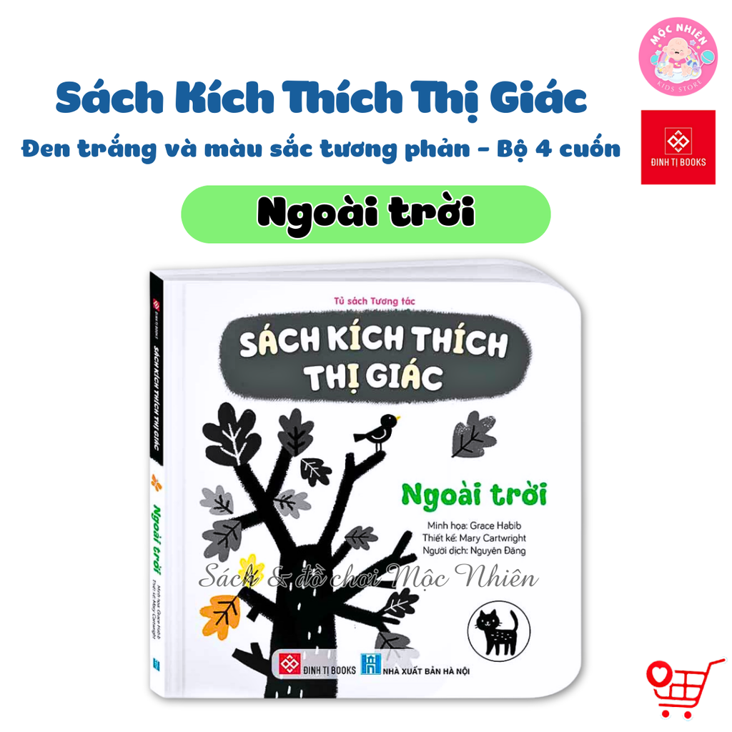 Sách kích thích thị giác - Đen trắng và màu sắc tương phản cho bé 0-3 tuổi - Đinh Tị Books