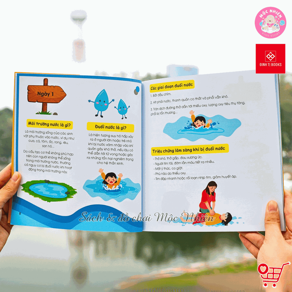 Combo 02 cuốn Sách - 30 ngày cùng em học hiểu về an toàn phòng cháy chữa cháy và đuối nước - Đinh Tị Books