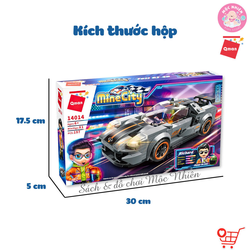 Đồ chơi lắp ráp Qman 14014 - Xe đua GT-40 - Dành cho bé trai từ 6 tuổi