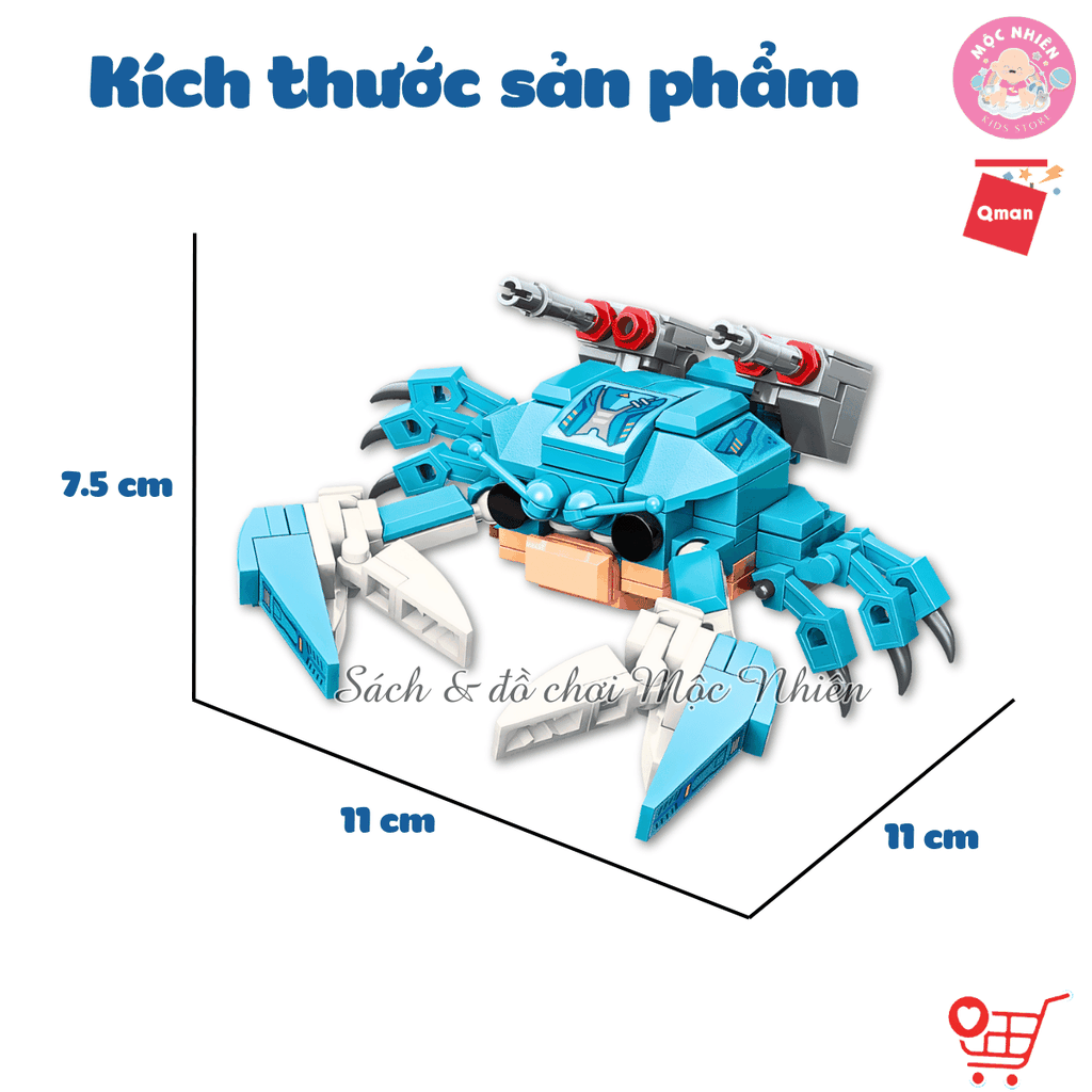 Đồ chơi lắp ráp Qman 41208 - Chú cua vui vẻ (140 chi tiết)