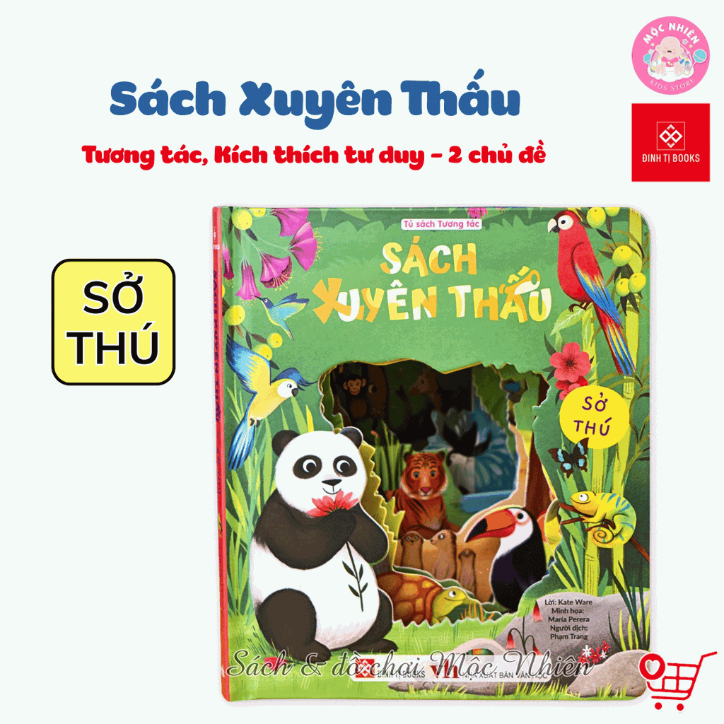 Combo 02 cuốn Sách xuyên thấu Vũ trụ, Sở thú - Tương tác cho bé từ 3 đến 6 tuổi - Đinh Tị Books