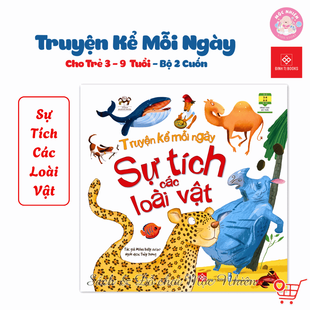 Combo 02 cuốn Sách - Truyện kể mỗi ngày cho trẻ 3 - 9 tuổi (Sự tích các loài vật và Ngụ ngôn Aesop) - Đinh Tị Books