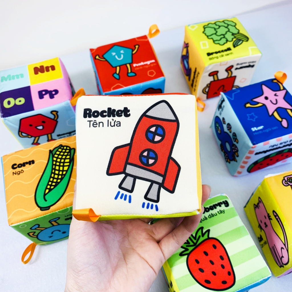 Hình khối vải vui nhộn TRAVEL BLOCK 9pcs - Lalala Baby