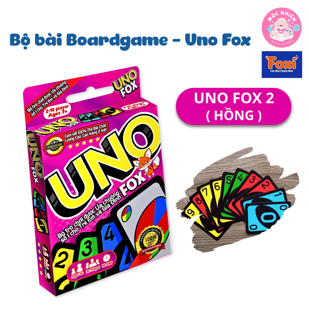 Bộ bài Boardgame - Uno Fox hiệu Foxi - UNO cao cấp-trò chơi thẻ bài siêu hay cuốn hút-gắn kết bạn bè gia đình