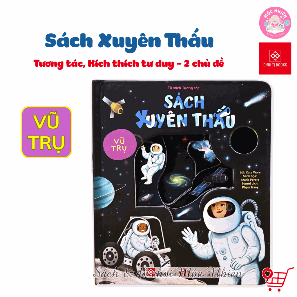 Combo 02 cuốn Sách xuyên thấu Vũ trụ, Sở thú - Tương tác cho bé từ 3 đến 6 tuổi - Đinh Tị Books