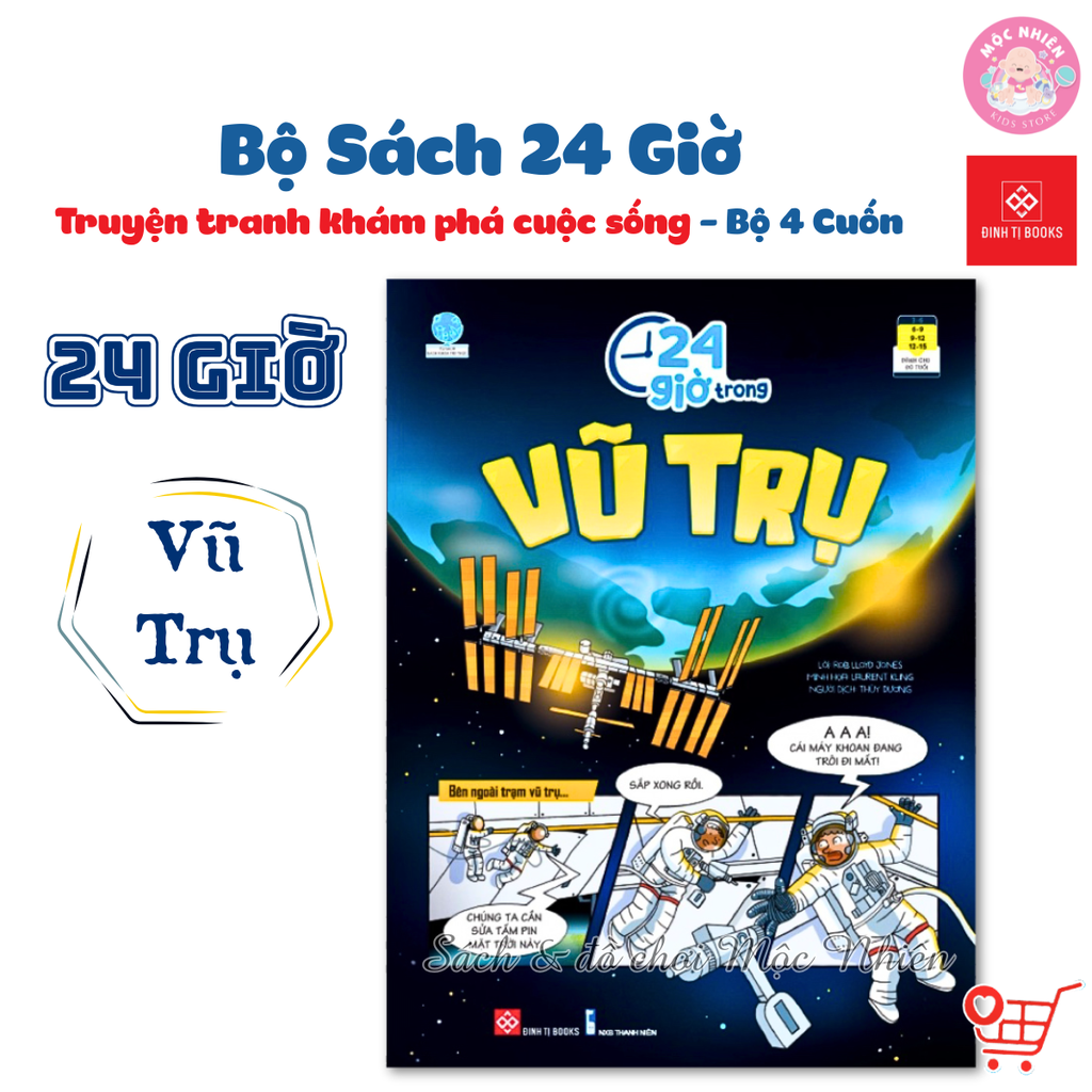 Sách Bách khoa tri thức - 24 giờ - Truyện tranh khám phá cuộc sống cho trẻ từ 6 - 15 tuổi - Đinh Tị Books