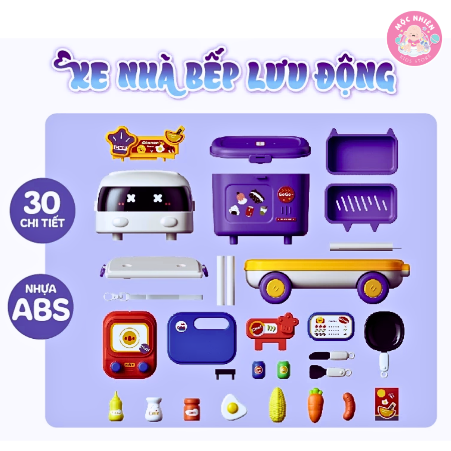 Bộ đồ chơi nhập vai Xe lưu động cho trẻ từ 3 tuổi - Chất liệu nhựa ABS cao cấp - Toys&Joys