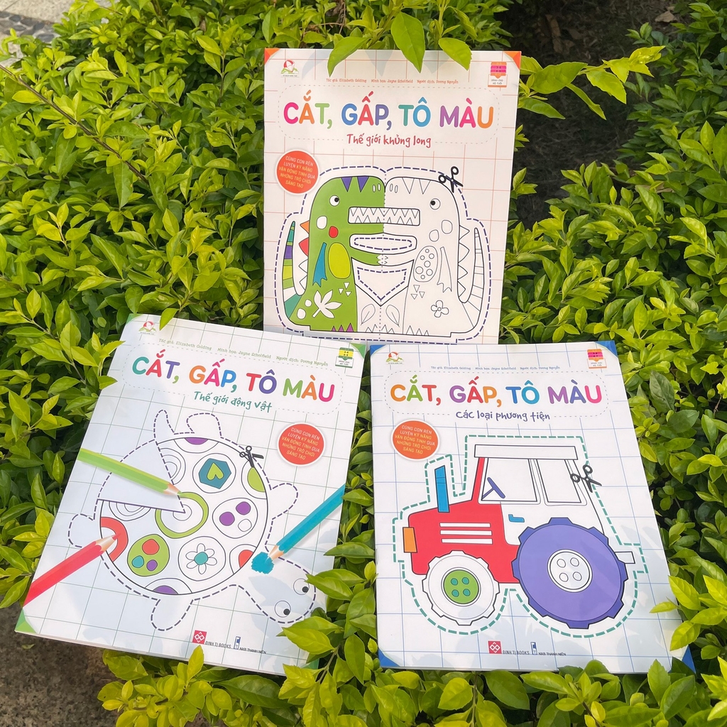 Sách - Cắt, gấp, tô màu - Hơn 20 hình dán và sticker rèn luyện kỹ năng cho trẻ 3 - 9 tuổi