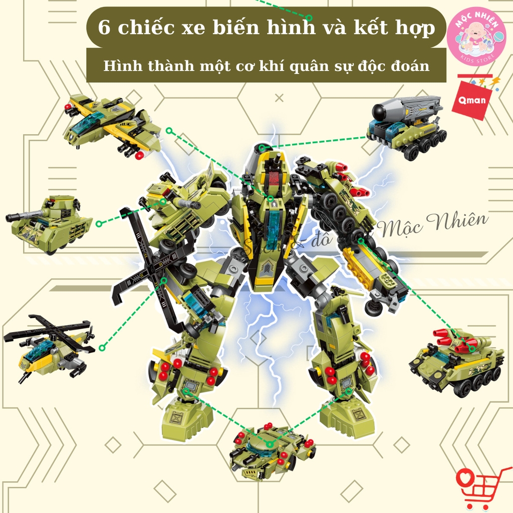 Đồ chơi lắp ráp xếp hình Qman 41108 - Biệt đội quân sự (783 mảnh ghép)