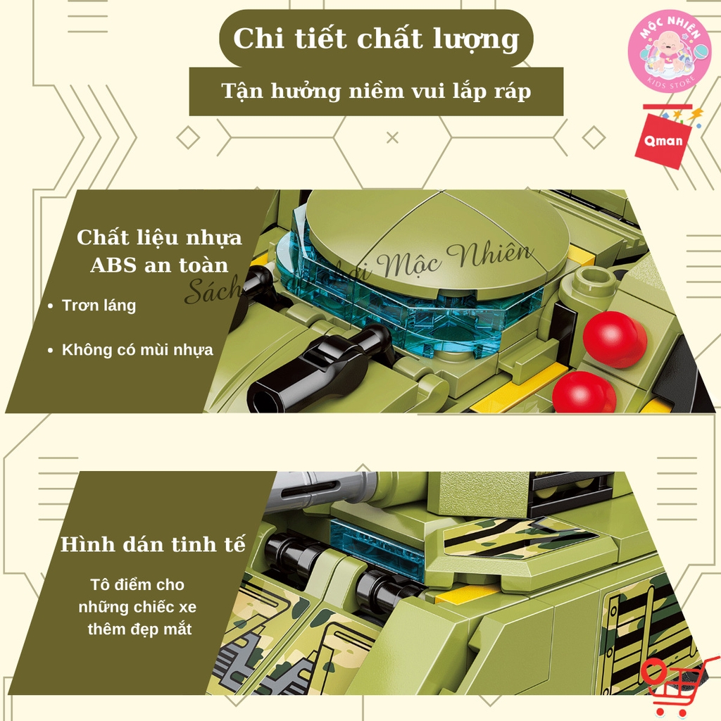 Đồ chơi lắp ráp xếp hình Qman 41108 - Biệt đội quân sự (783 mảnh ghép)