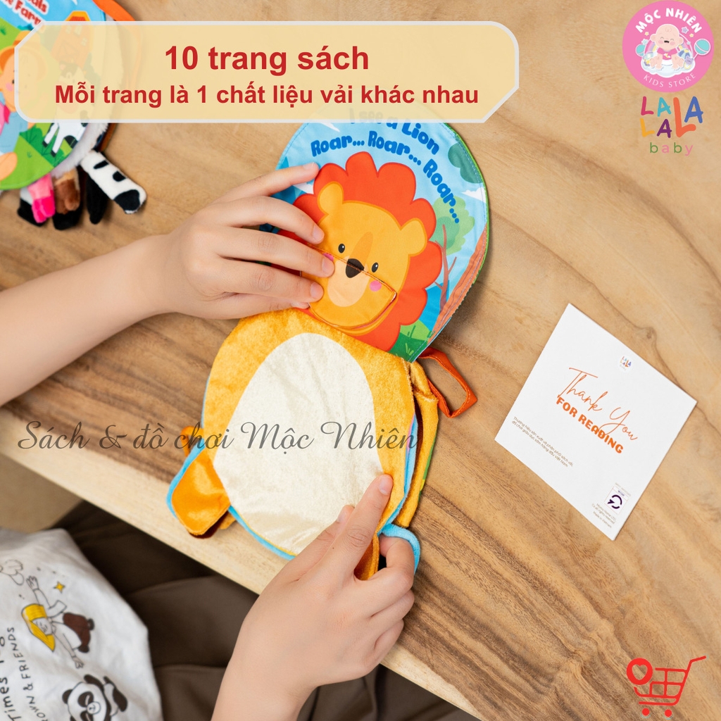 Sách vải lật mở đa tương tác, sột soạt, chút chít - Lalala Baby
