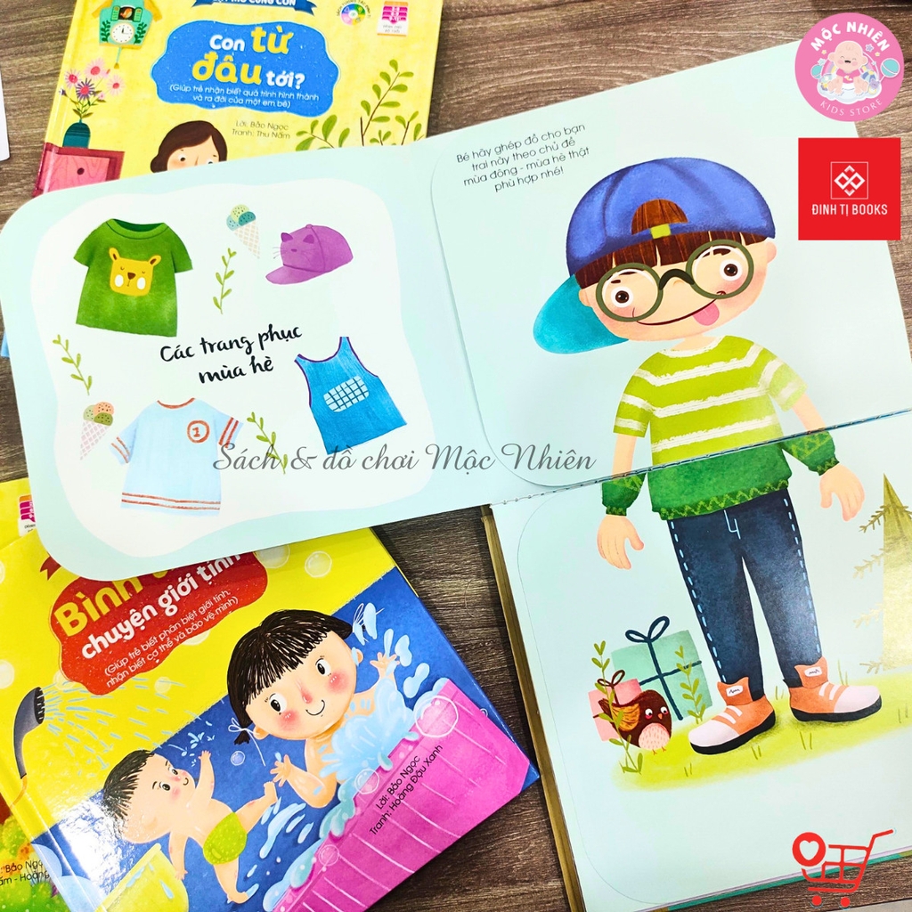 Combo 04 cuốn Sách - Kỹ năng đầu đời cho bé - Lật mở cùng con - Đinh Tị Books