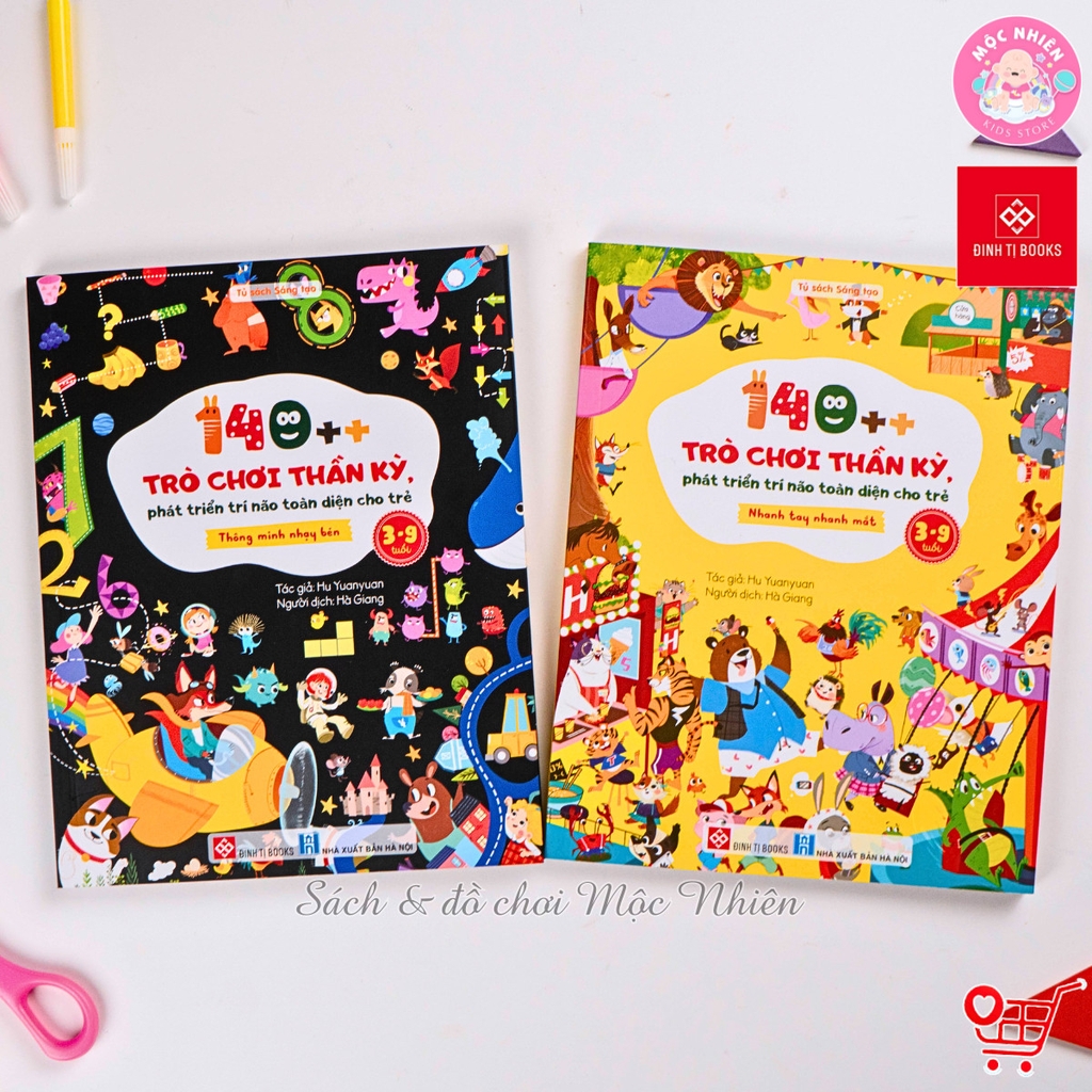 Combo 02 cuốn Sách - 140++ trò chơi thần kỳ, phát triển trí não toàn diện cho trẻ 3-9 tuổi - Đinh Tị Books