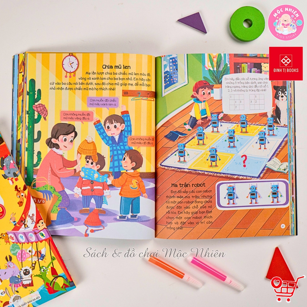 Combo 02 cuốn Sách - 140++ trò chơi thần kỳ, phát triển trí não toàn diện cho trẻ 3-9 tuổi - Đinh Tị Books