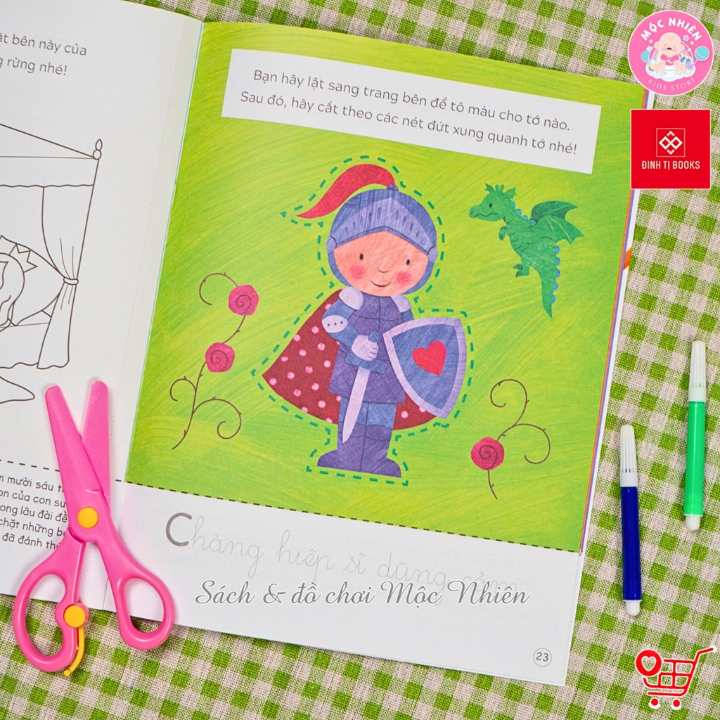 Sách - Luyện kỹ năng dùng kéo thuần thục và an toàn (Cho trẻ từ 3 - 6 tuổi) - Đinh Tị Books