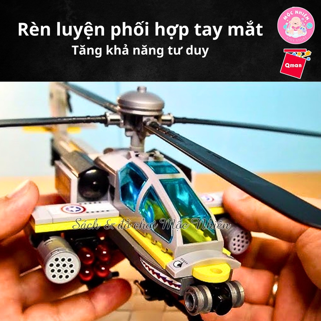 Đồ chơi lắp ráp, xếp hình Qman 1719 - Trực Thăng Trên Không (280 mảnh ghép)