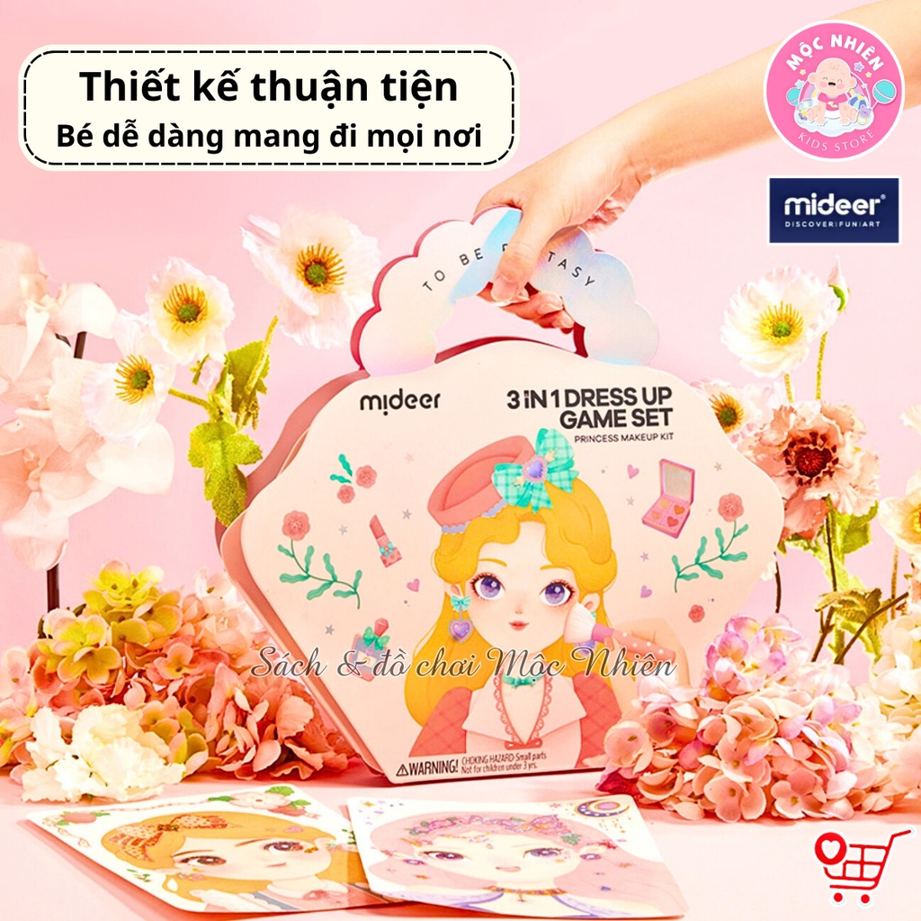 Bộ trang điểm thiết kế thời trang Mideer 3 trong 1 - Princess Fantasy Makeup - Dành cho bé gái từ 3 tuổi