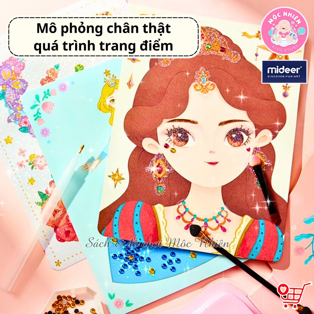 Bộ trang điểm thiết kế thời trang Mideer 3 trong 1 - Princess Fantasy Makeup - Dành cho bé gái từ 3 tuổi