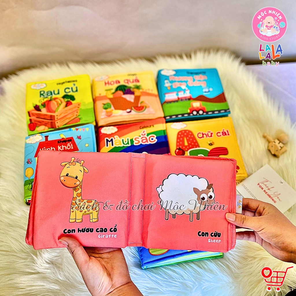 Sách Vải MVF Đa Tương Tác Kích Thích Thị Giác Cho Bé Sơ Sinh My Very First Book - Lalala Baby (Nhiều chủ đề)