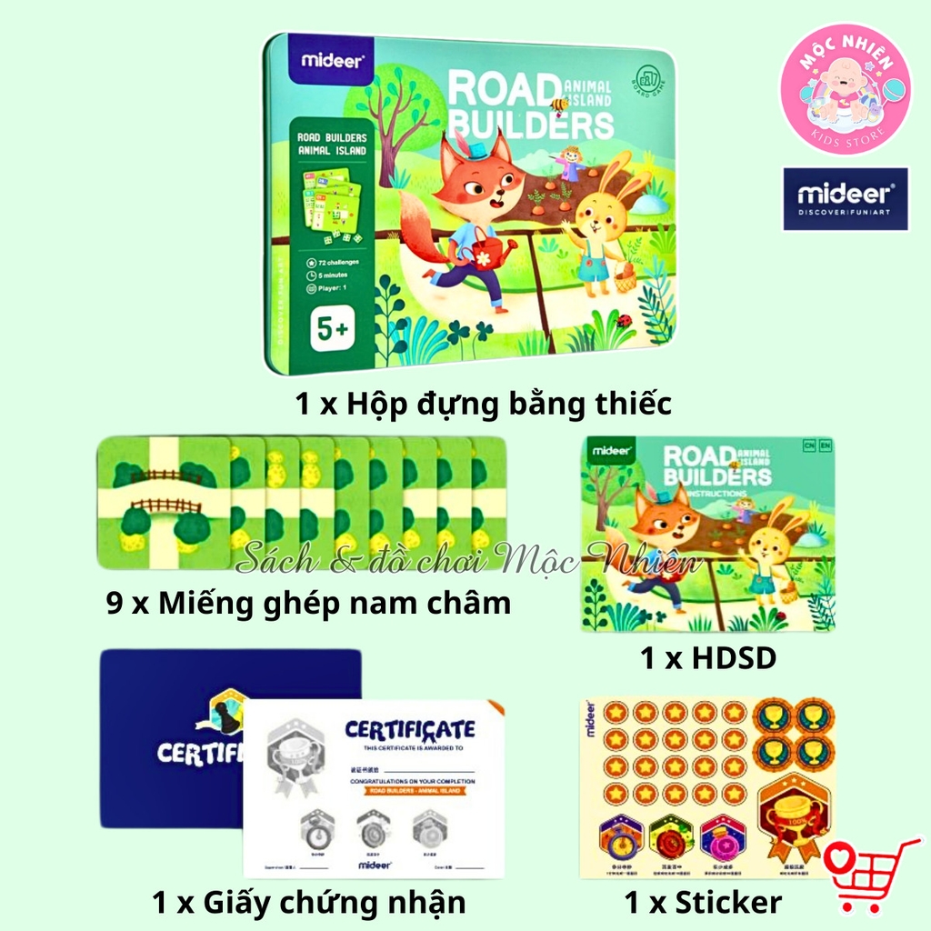 Đồ chơi ghép hình tìm đường trên đảo - Road Builders Animal Island - Mideer MD2076