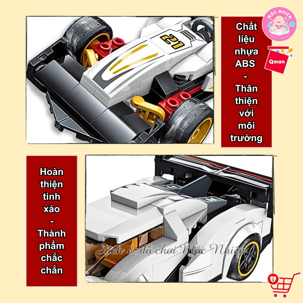Đồ Chơi Xếp Hình, Lắp Ráp Qman 42102 - Xe Đua Vua Tốc Độ Biến Hình (428 chi tiết)