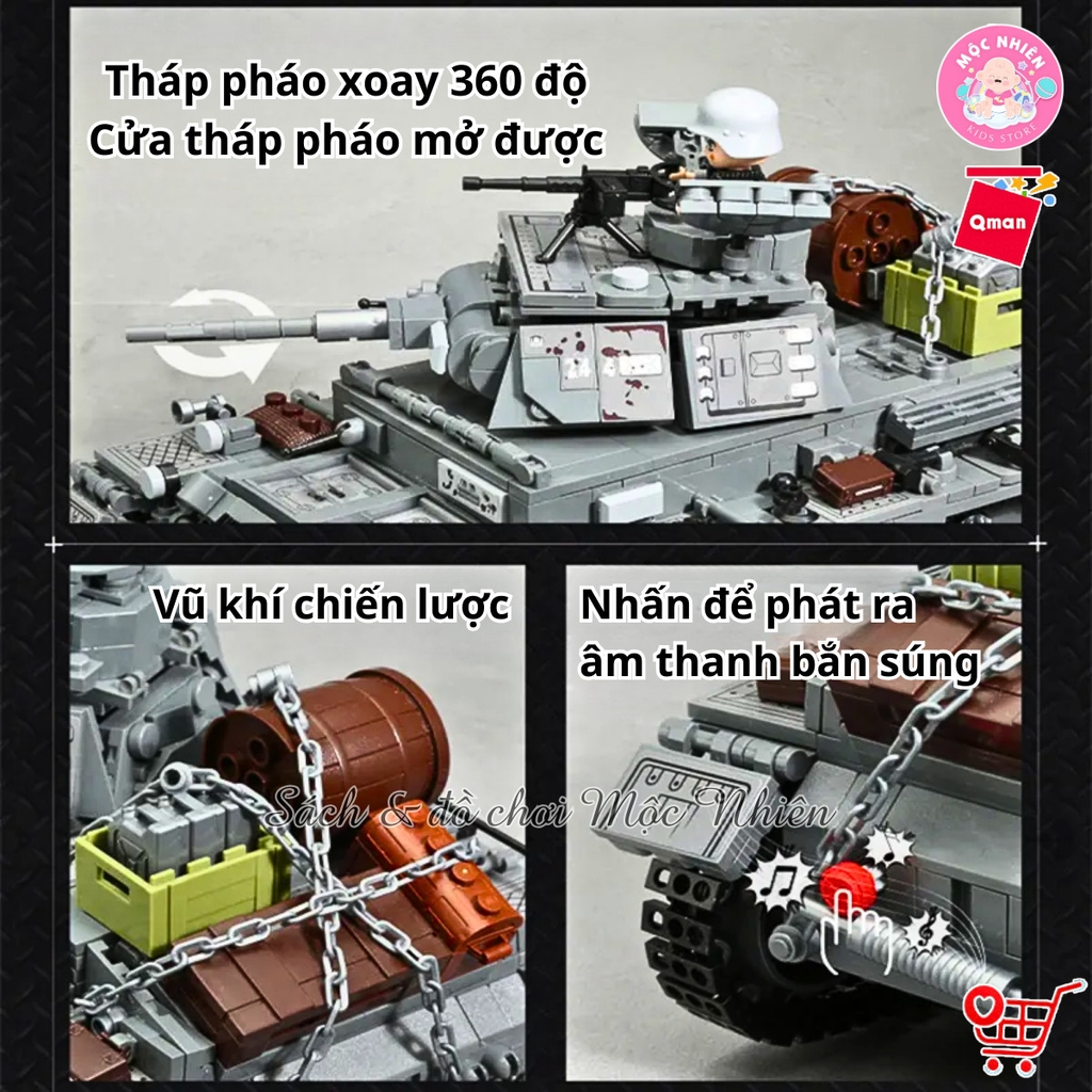 Đồ chơi xếp hình, lắp ráp Qman 21028 - Tiến Công Nhanh (1058 mảnh ghép)