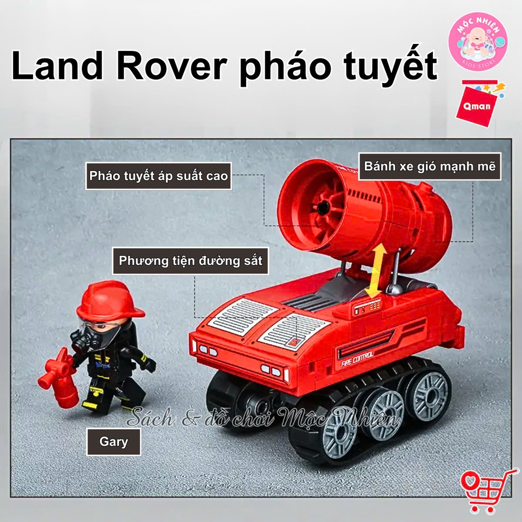 Đồ chơi lắp ráp, xếp hình Qman 12021 - Đội cứu hỏa cơ động (275 mảnh ghép)