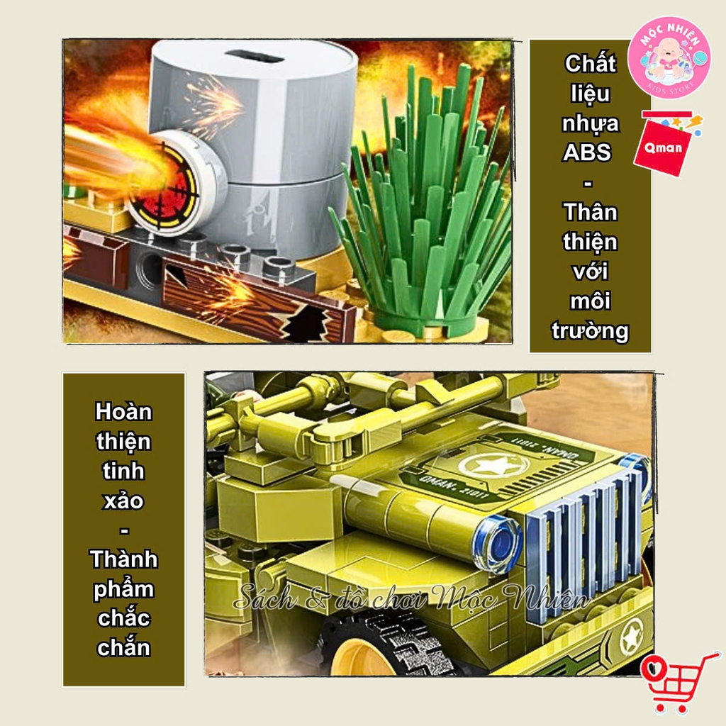 Đồ chơi lắp ráp, xếp hình Qman 21011 - Xe Jeep (264 mảnh ghép)