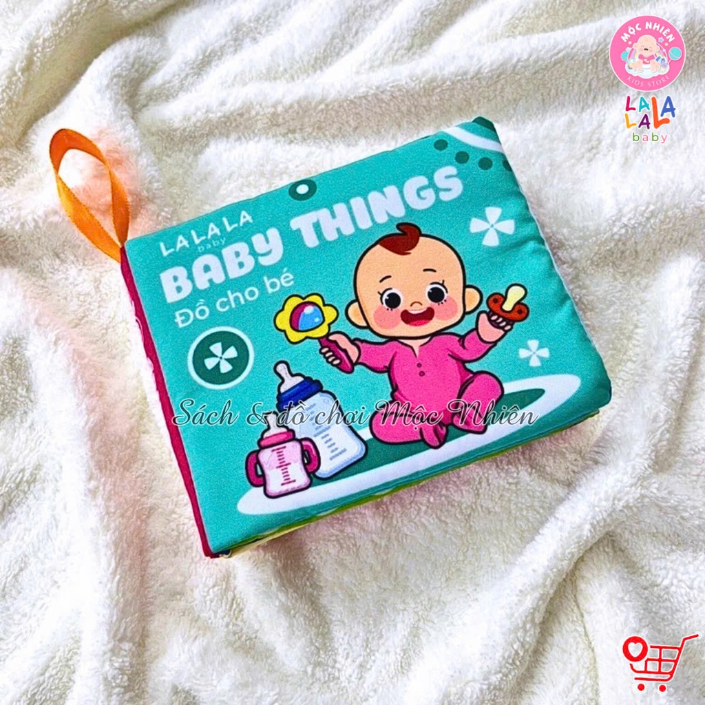 Sách vải mini kích thích thị giác cho bé sơ sinh 0 đến 12 tháng - Thương hiệu Lalala Baby - 8 trang kích thước 12x11 cm