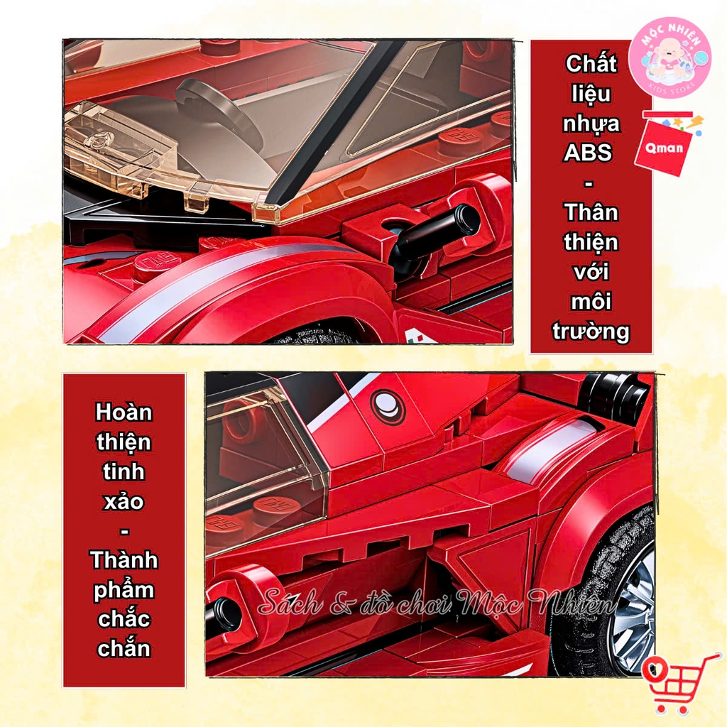Đồ chơi lắp ráp xếp hình Qman 91002 - Xe đua rực lửa (338 mảnh ghép)