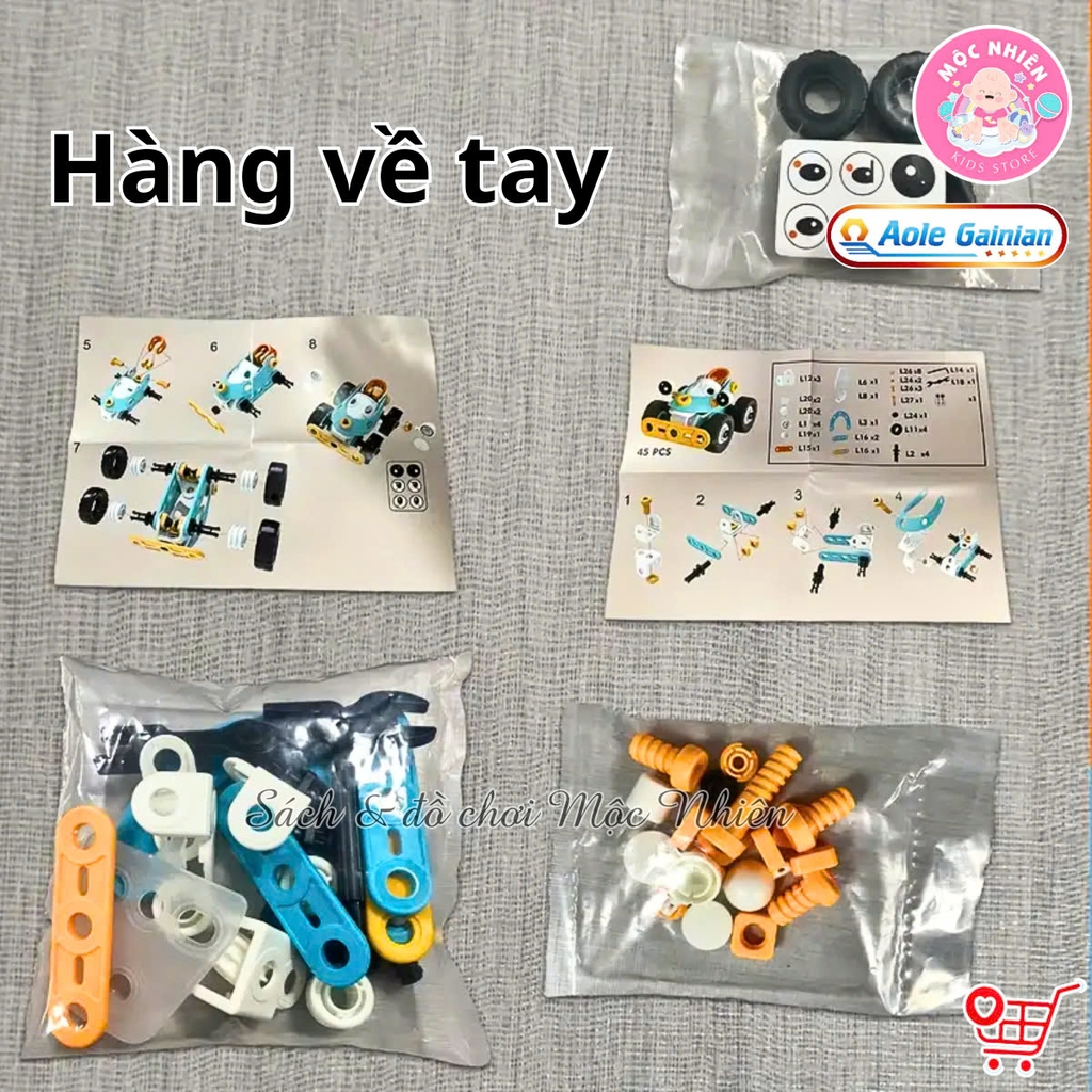 Đồ chơi lắp ráp Aole Gainian 121 - Siêu xe lắp ráp kỳ thú nhựa dẻo, có tô vít - Dành cho bé từ 3 tuổi
