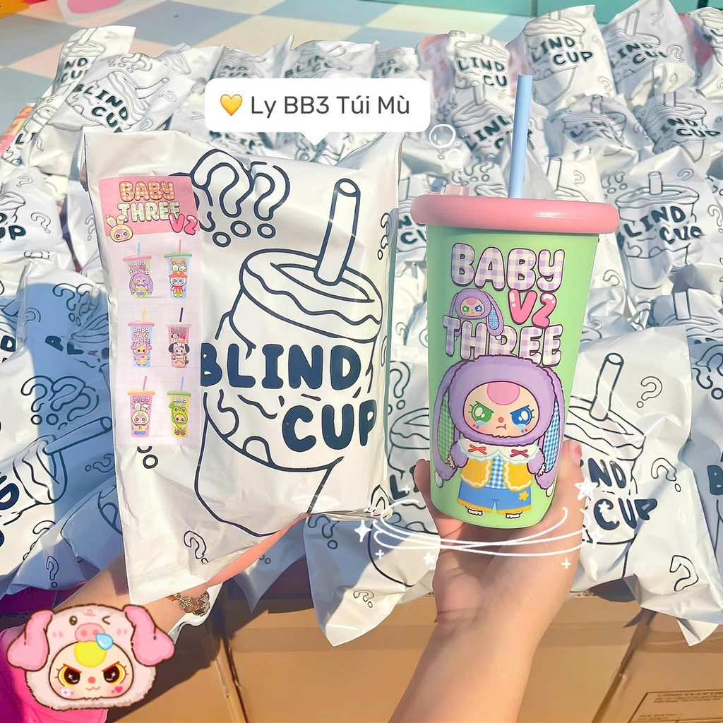 Blindbox Ly mù Baby three phiên bản V2 400% - Túi mù Hộp mù ngẫu nhiên - Ly nhựa mù in 3D nổi