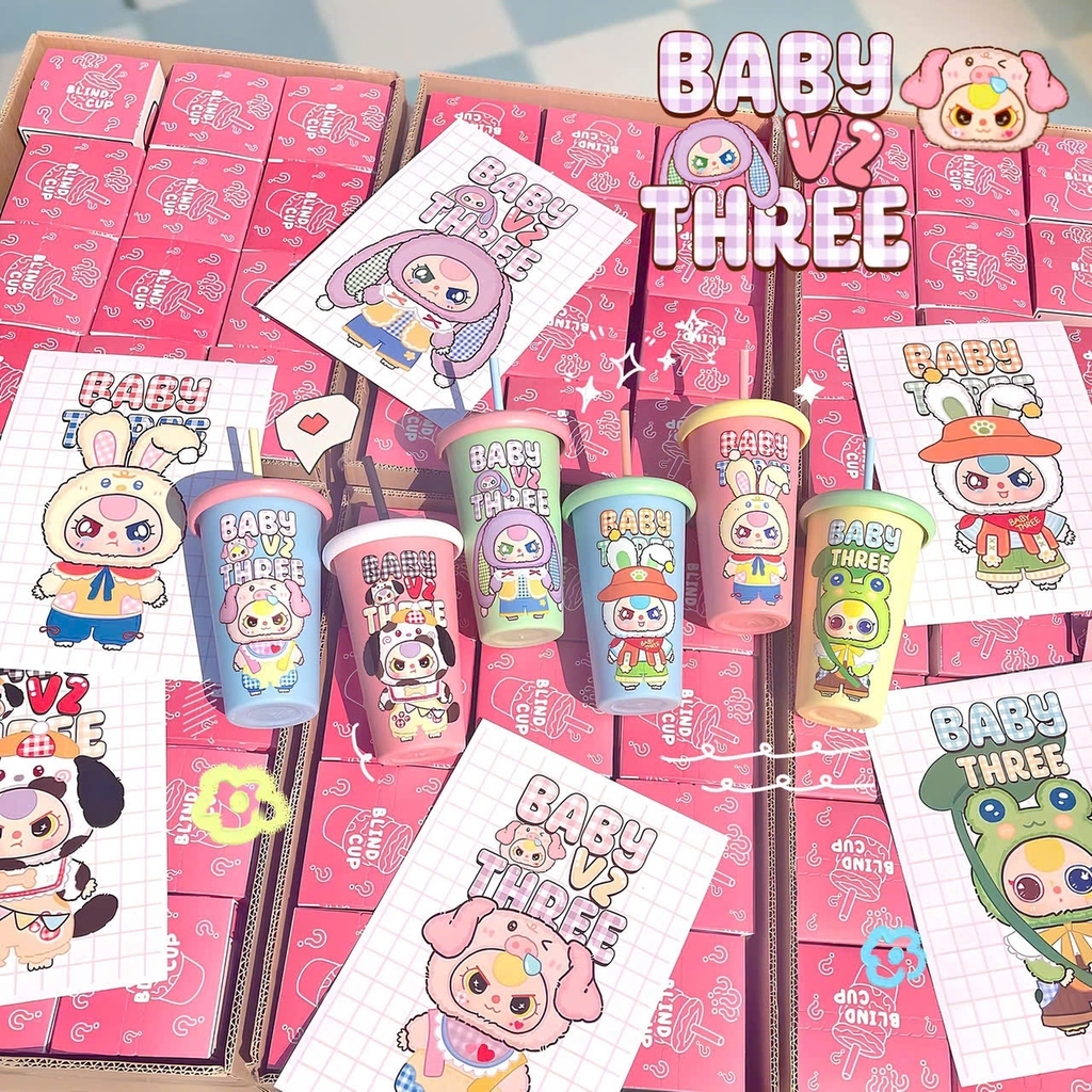 Blindbox Ly mù Baby three phiên bản V2 400% - Túi mù Hộp mù ngẫu nhiên - Ly nhựa mù in 3D nổi