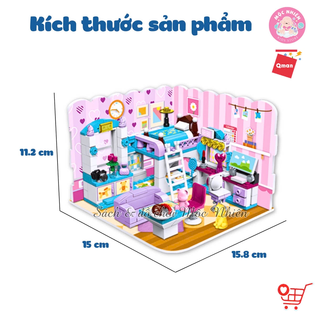 Đồ chơi lắp ráp Qman 4801 - Phòng của bé gái (194 mảnh ghép) - Dành cho bé từ 6 tuổi
