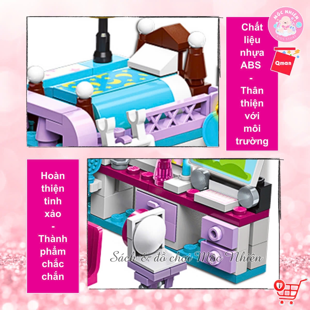 Đồ chơi lắp ráp Qman 4801 - Phòng của bé gái (194 mảnh ghép) - Dành cho bé từ 6 tuổi