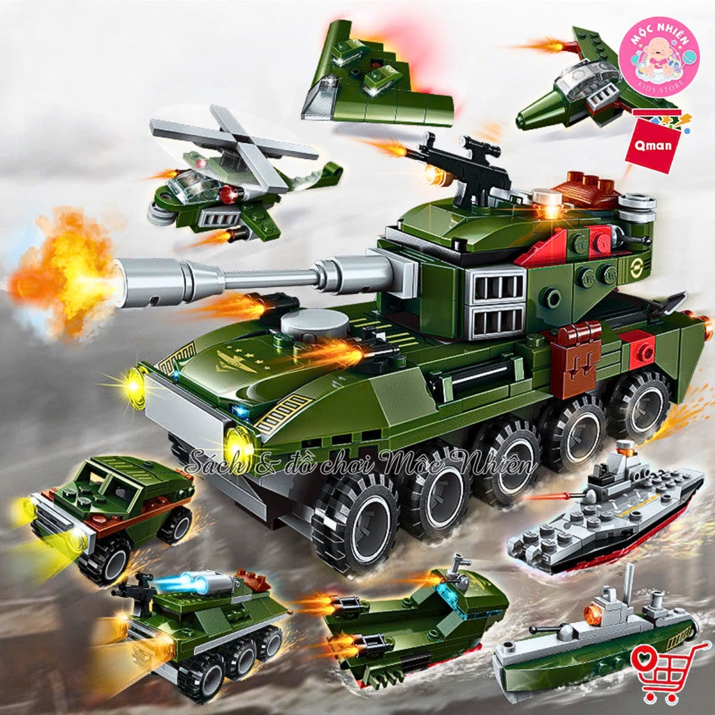 Đồ chơi lắp ráp xe tăng Qman 1803 (361 chi tiết) - Chiến xa lội nước - Dành cho bé từ 6 tuổi