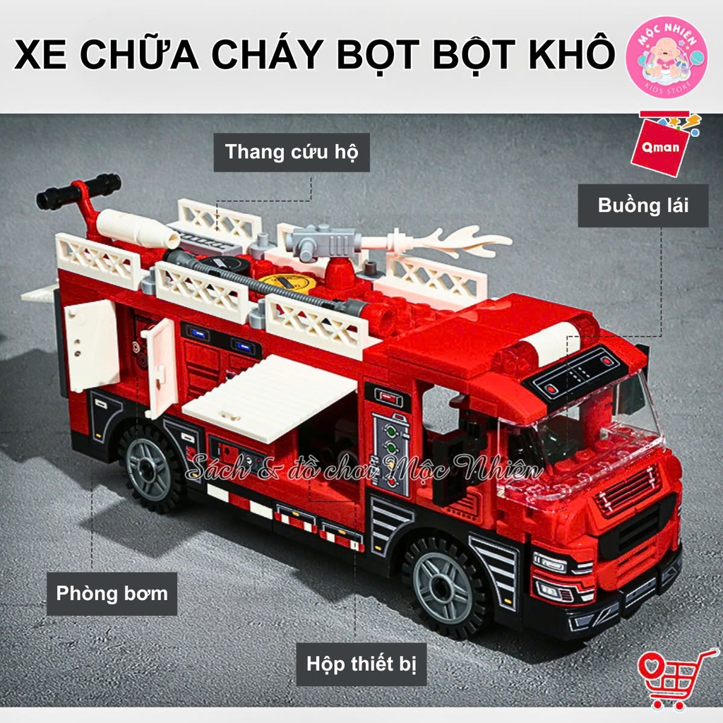 Đồ chơi lắp ráp xếp hình Qman 12022 - Cứu hoả trạm x ăng nhiên liệu (275 chi tiết) - Dành cho bé từ 6 tuổi