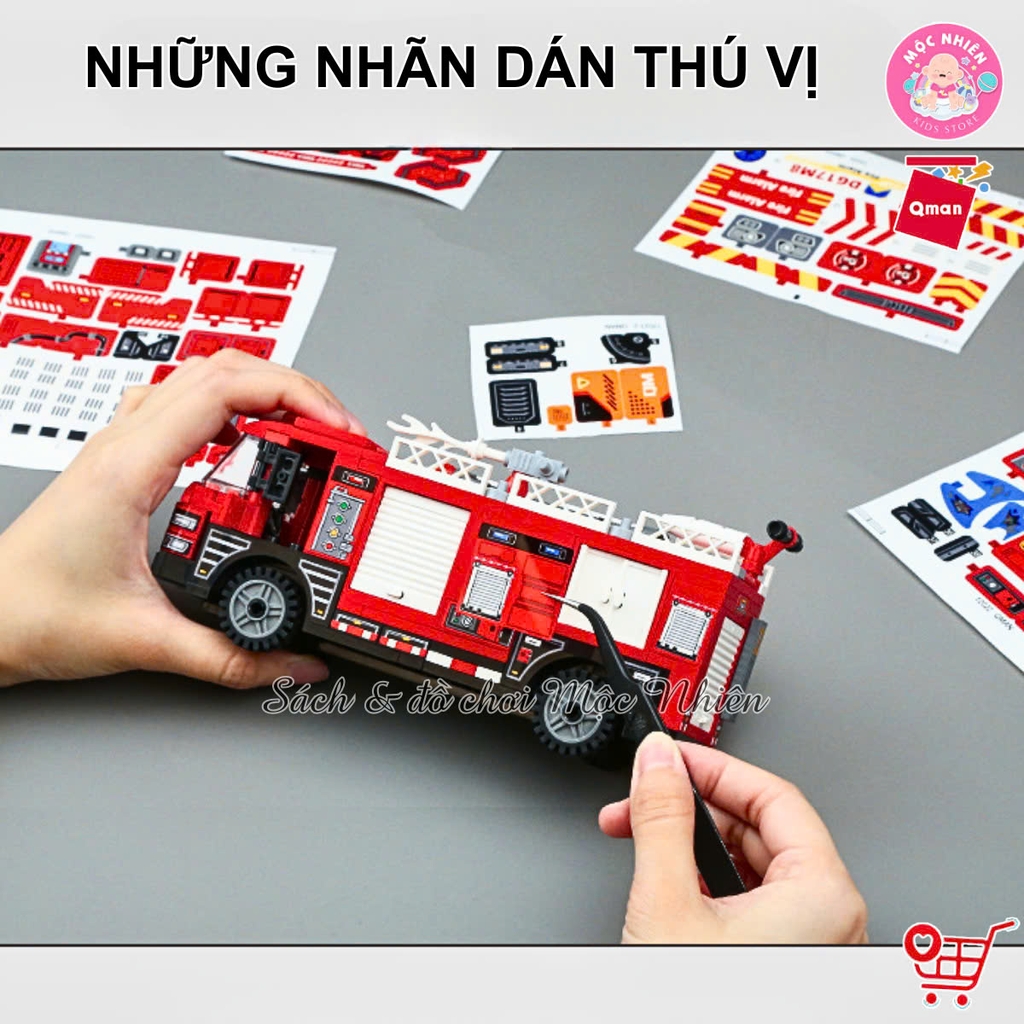 Đồ chơi lắp ráp xếp hình Qman 12022 - Cứu hoả trạm x ăng nhiên liệu (275 chi tiết) - Dành cho bé từ 6 tuổi