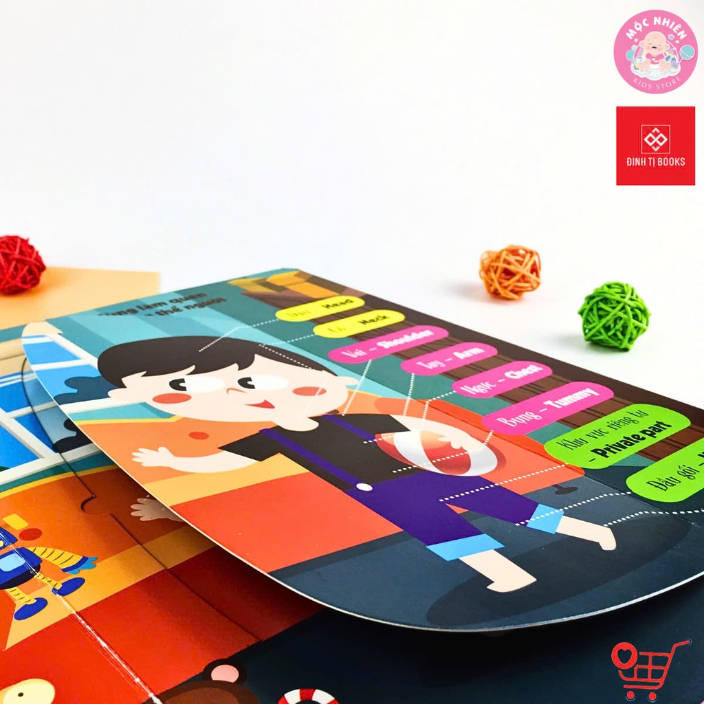 Sách Tương Tác Lật Mở Khám Phá Khổ lớn Lift-The-Flap - Lật mở khám phá - The Human Body - Cơ thể người (Dành cho bé từ 0-6 tuổi) - Đinh Tị Books